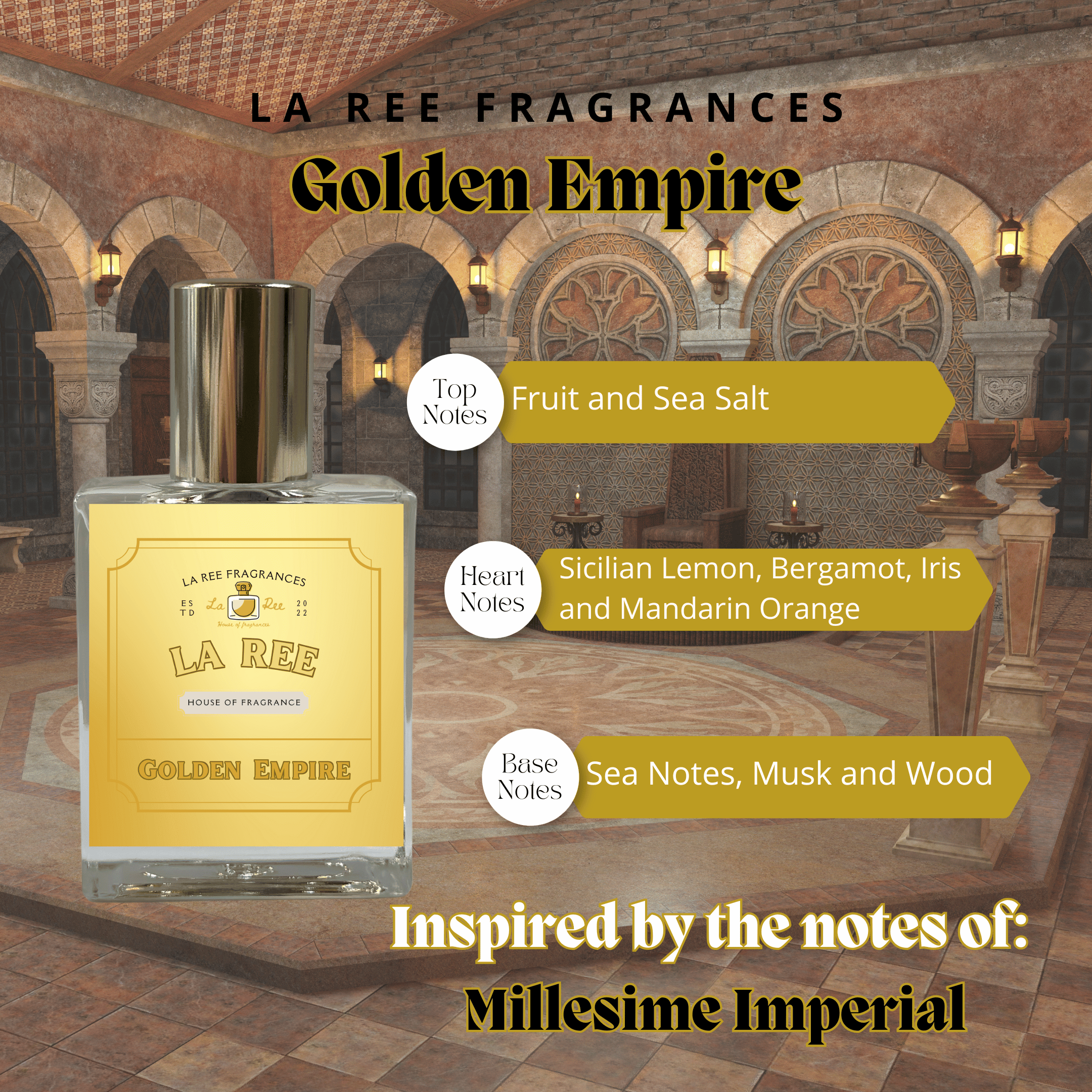 La Ree Fragrances Golden Empire inspired by Creed® Millesime Imperial