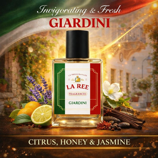 Giardini perfume by La Ree Fragrances, inspired by Naxos, with lavender, honey, tobacco, tonka bean and vanilla fragrance notes