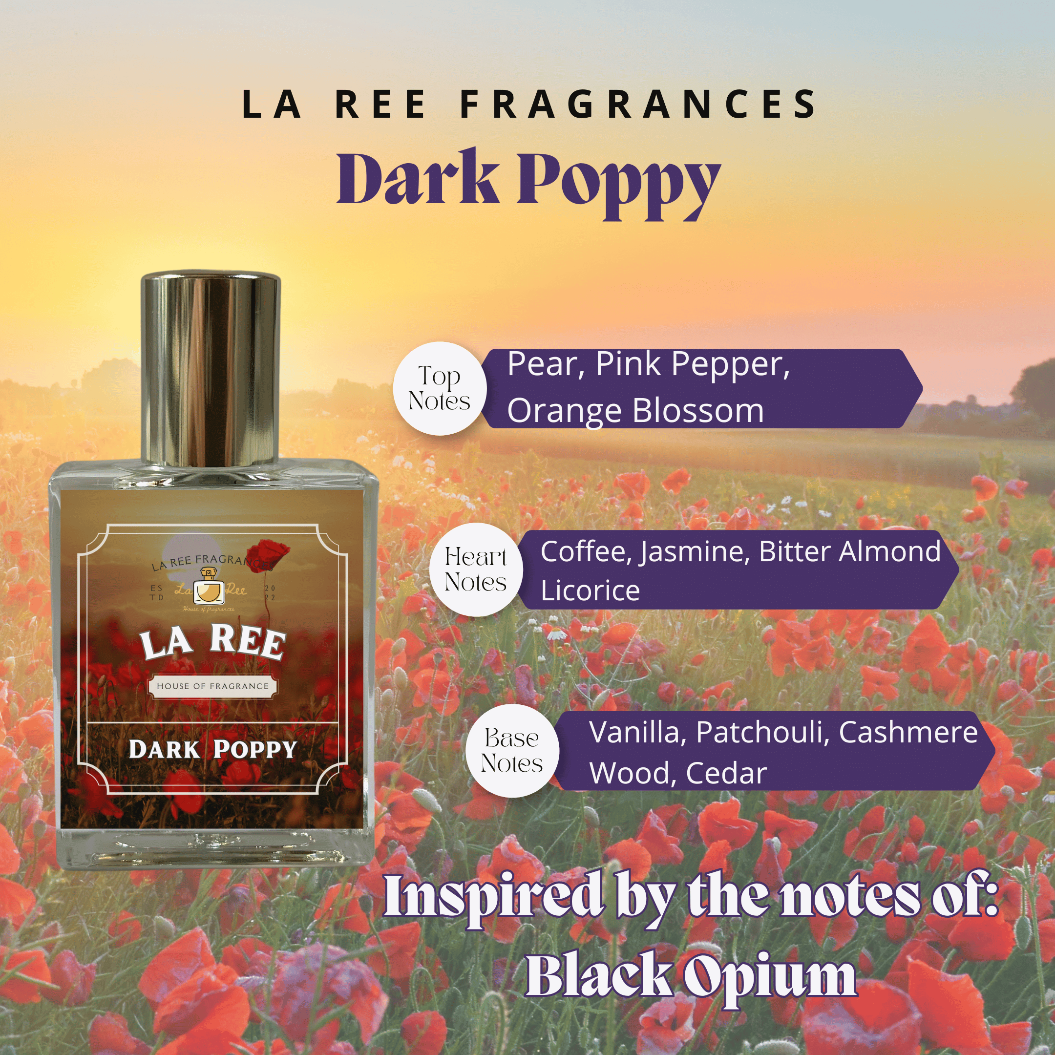 La Ree Dark Poppy inspired by YSL® Black Opium