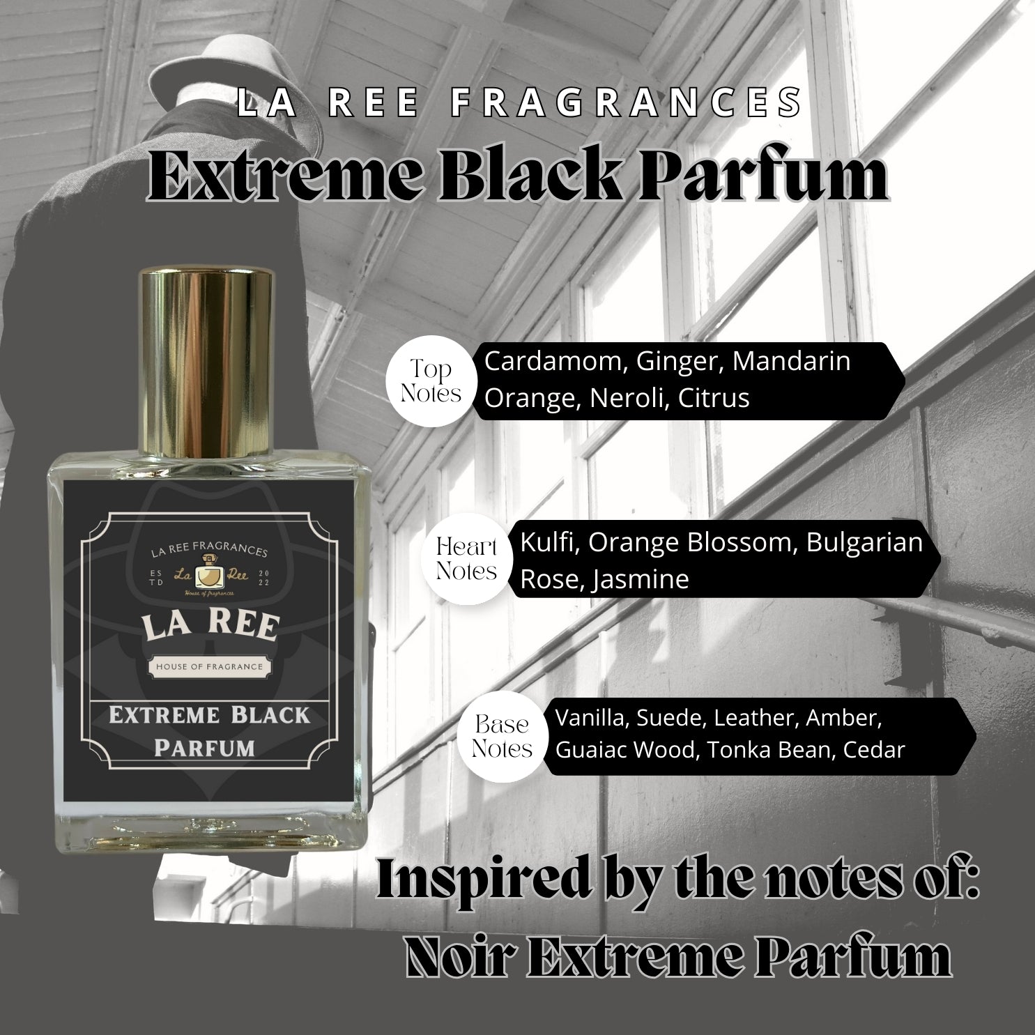 Extreme Black Parfum inspired by Noir Extreme Parfum – La Ree Fragrances