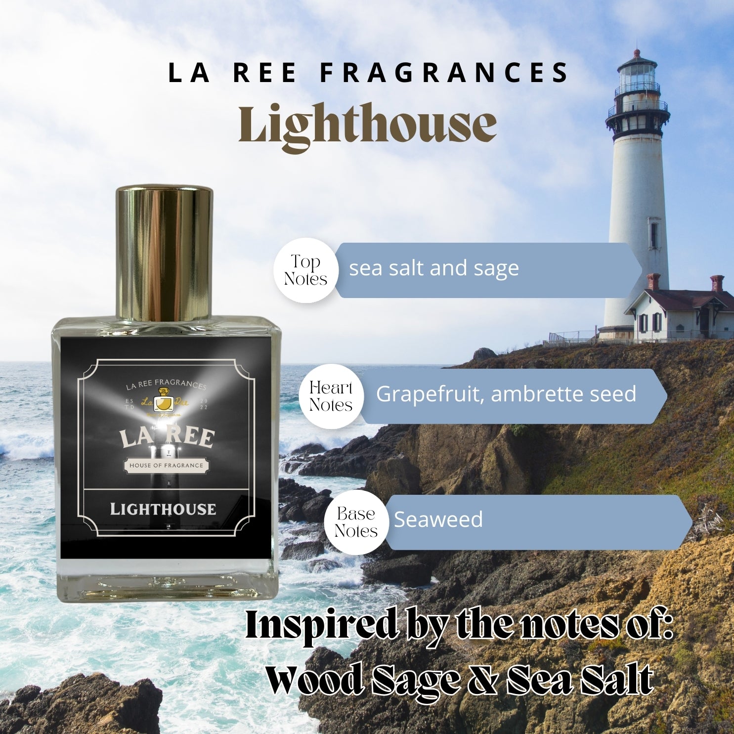 Lighthouse Inspired by Wood Sage Sea Salt La Ree Fragrances