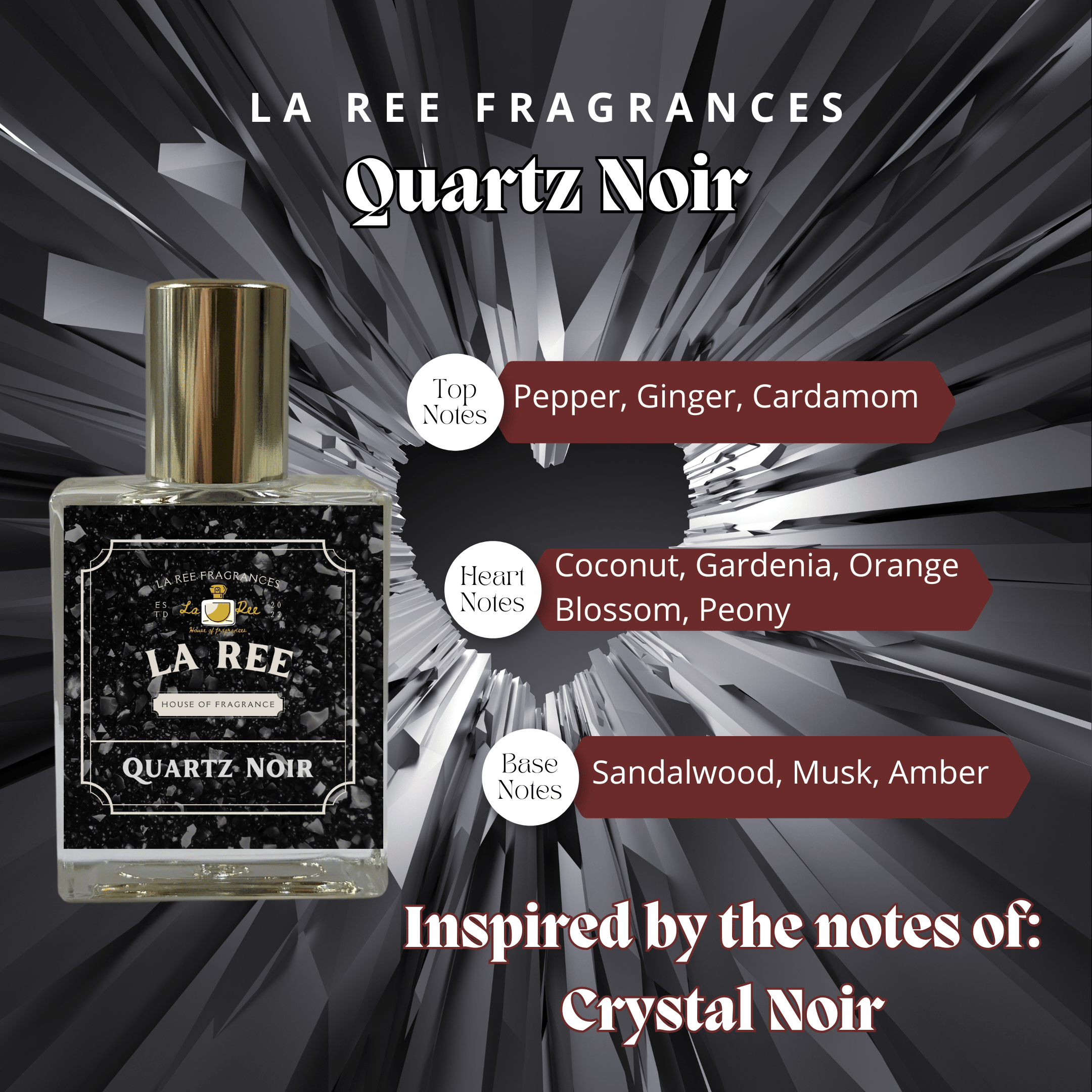 La Ree Quartz Noir inspired by Versace® Crystal Noir