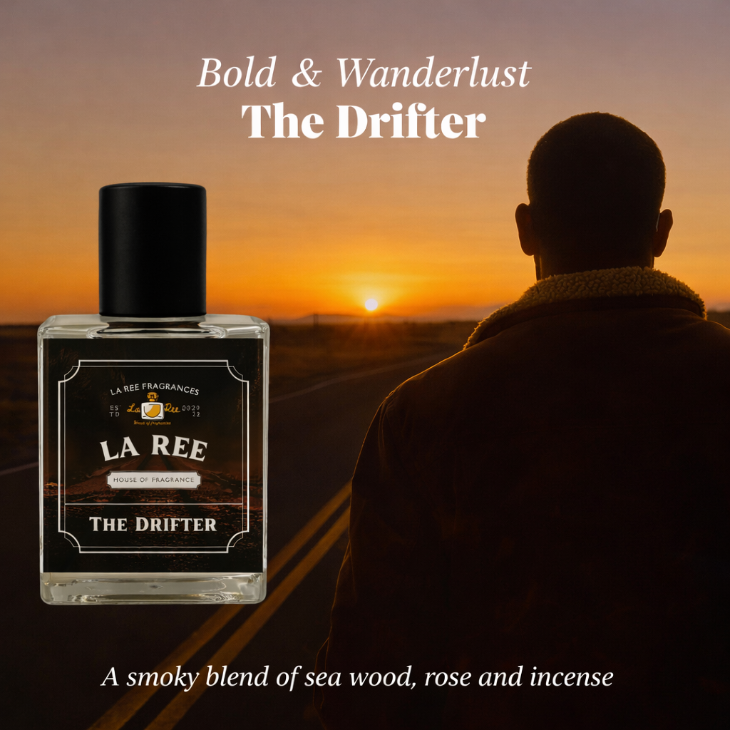The Drifter perfume by La Ree Fragrances, inspired by Ombre Nomade by Louis Vuitton
